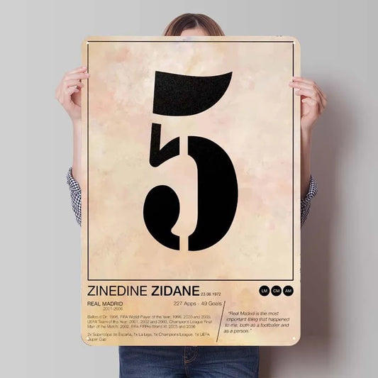 Zinedine Zidane Jersey Number Frame