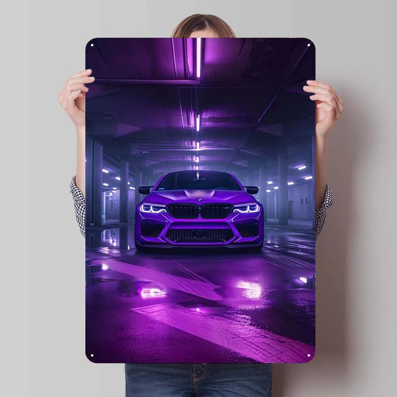 BMW Purple Neon Glow Frame